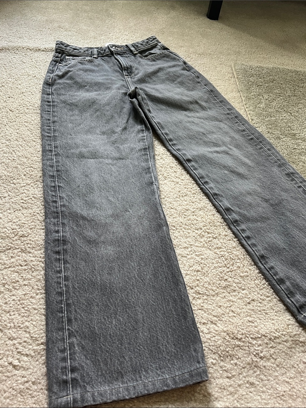 ZARA high rise wide leg grey jeans denim Size 2